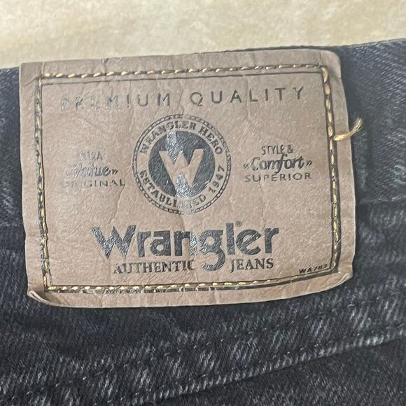Wrangler Men's 33x34 Black Denim Ankle Jeans Made 100% Cotton USA Made - Picture 5 of 7
